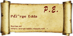 Pörge Edda névjegykártya